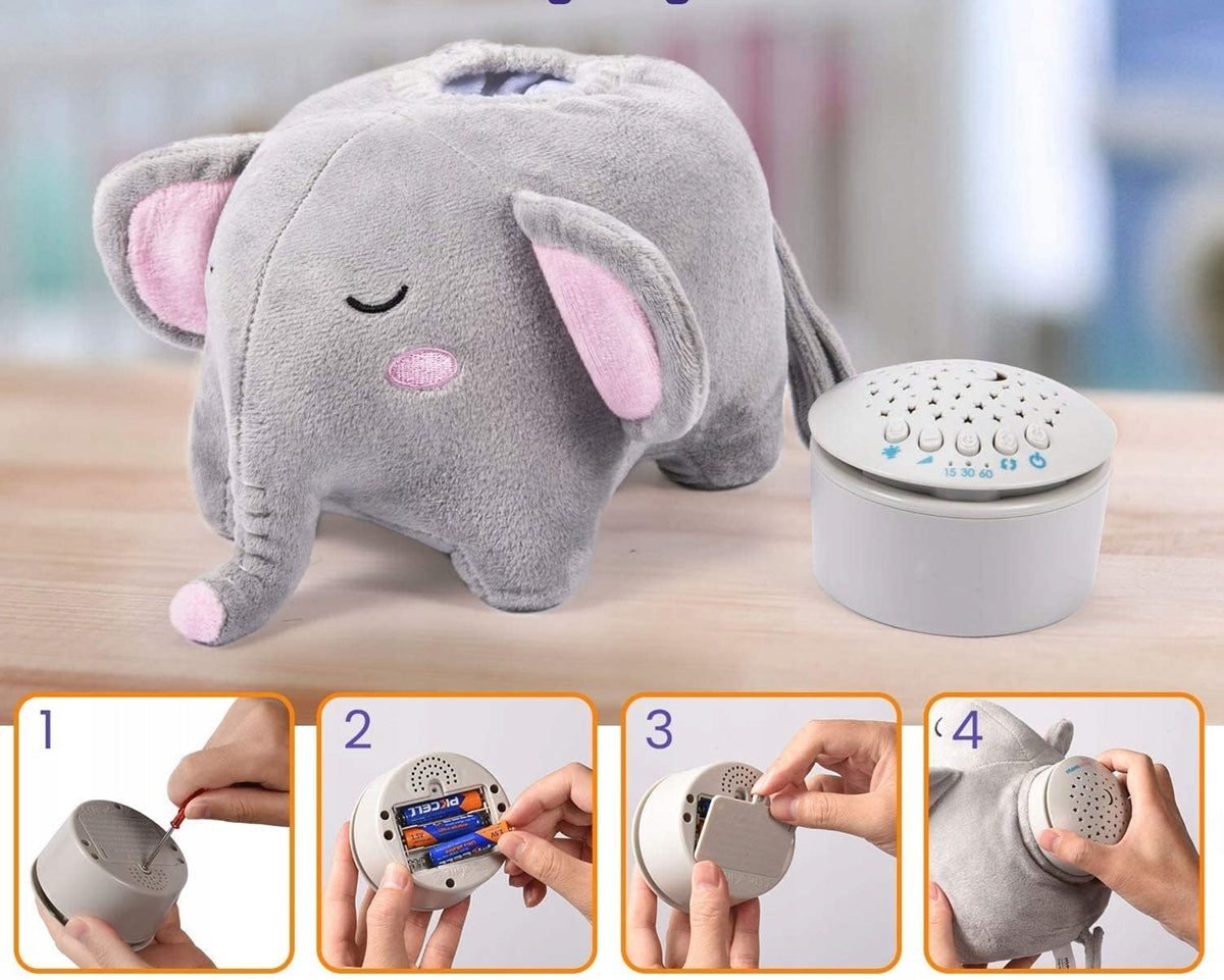 MOMCOZY jucărie de pluș proiector de stele 15 melodii și sunete 13x19 cm LEU