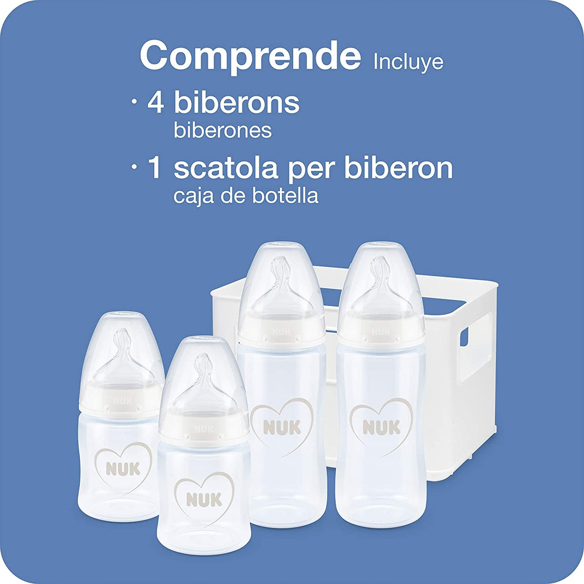 NUK σετ NO COLIC 4 μπουκάλια καλάθι ΕΛΕΓΧΟΣ ΘΕΡΜΟΚΡΑΣΙΑΣ
