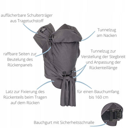HOPPEDIZ hop-tye buckle ergonomikus babahordozó 0–30 hónap