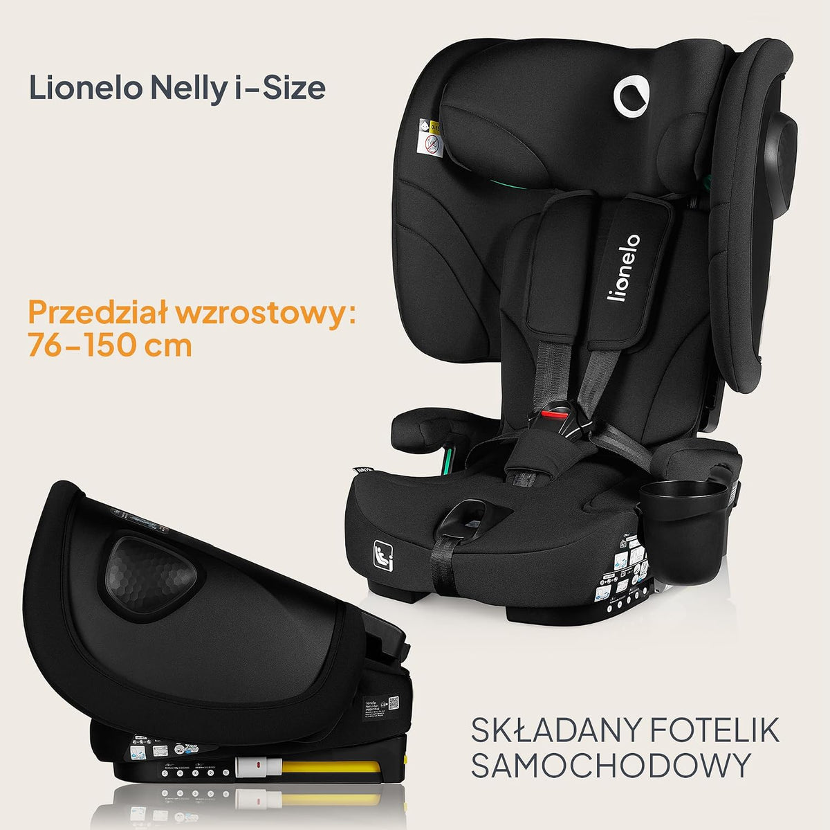 LIONELO NELLY i-Size autósülés 76-150cm, ISOFIX-szel