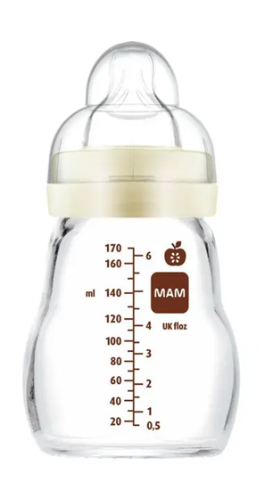 MAM Feel Good biberon in vetro 170 ml 0 m+ tettarella 1
