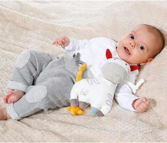 FEHN NATURE peluche Zèbre avec boîte à musique Coton Bio