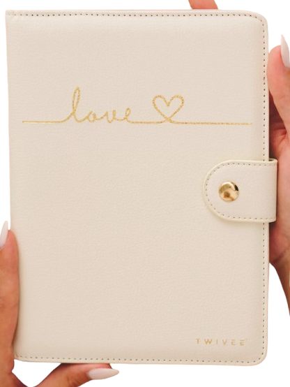 TWIVEE Love husă pentru card de sarcină din piele ecologică 15,5 x 21 cm