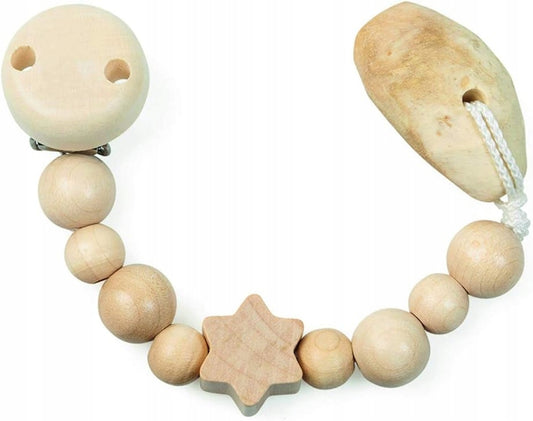 GRUNSPECHT anneau de dentition en racine d’iris sur chaîne en bois 20 cm