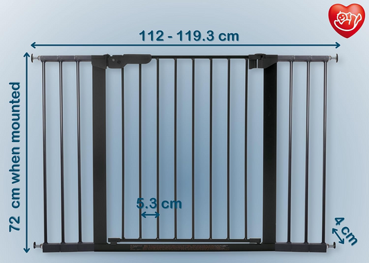 BABY DAN PREMIERE lépcsőkapu fúrás nélküli rögzítéssel 112-119,3