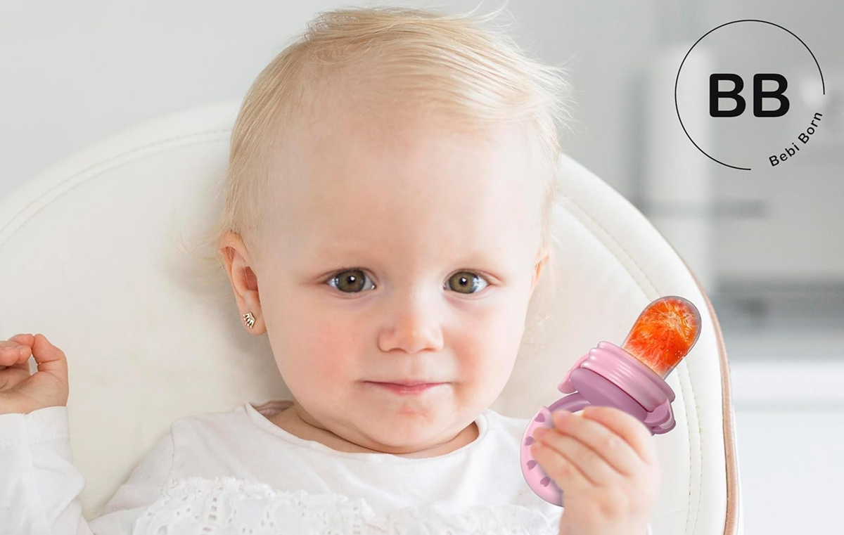 BEBI BORN gyümölcsadagoló rágóka babáknak 3–24 hónap 3 szívófej