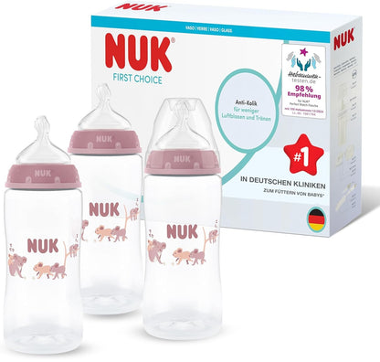 NUK First Choice 3 db-os, 300 ml-es cumisüveg készlet, M-es cumifej, 3 hó+, KOALA