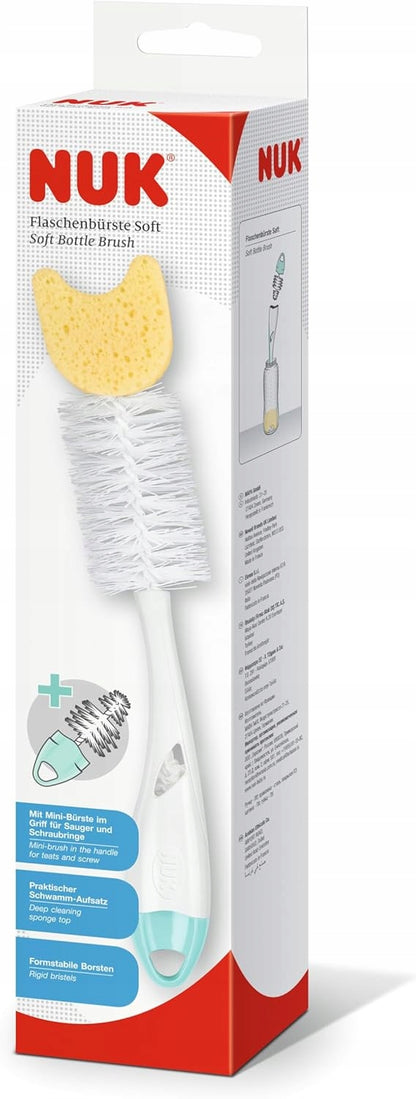 NUK 2 az 1-ben kefe cumisüvegek és cumik tisztításához, 28 cm