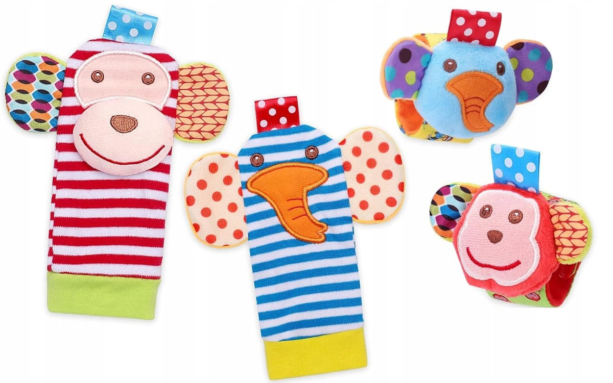 RXYYOS bracelets de poignet et chaussettes avec hochets x 4