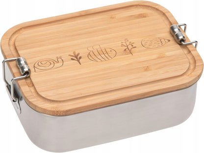 LASSIG Garden Explorer boîte à déjeuner en acier et bambou 12,7 x 17,5 cm
