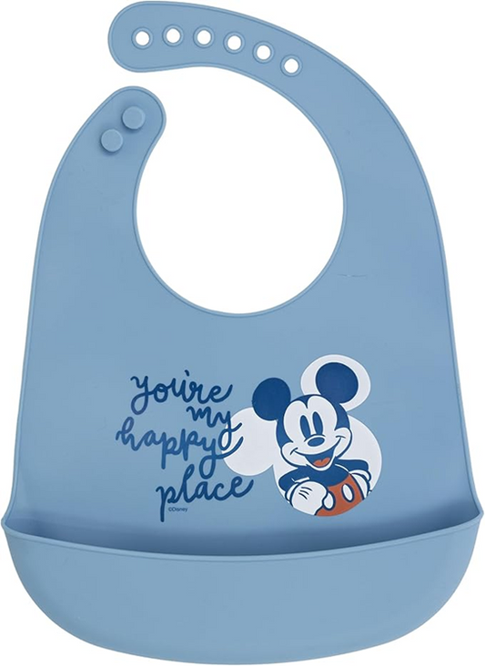 STOR silikonowy śliniak z kieszonką MICKEY MOUSE