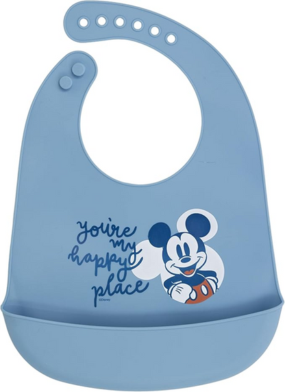 STOR Mickey Mouse silicone bib with pocket