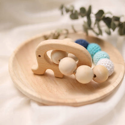 MAMIMAMI mordedor de madera y collar + estuche ELEFANTE
