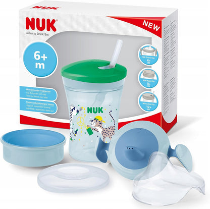 NUK ensemble d'apprentissage à boire gobelet + 3 embouts