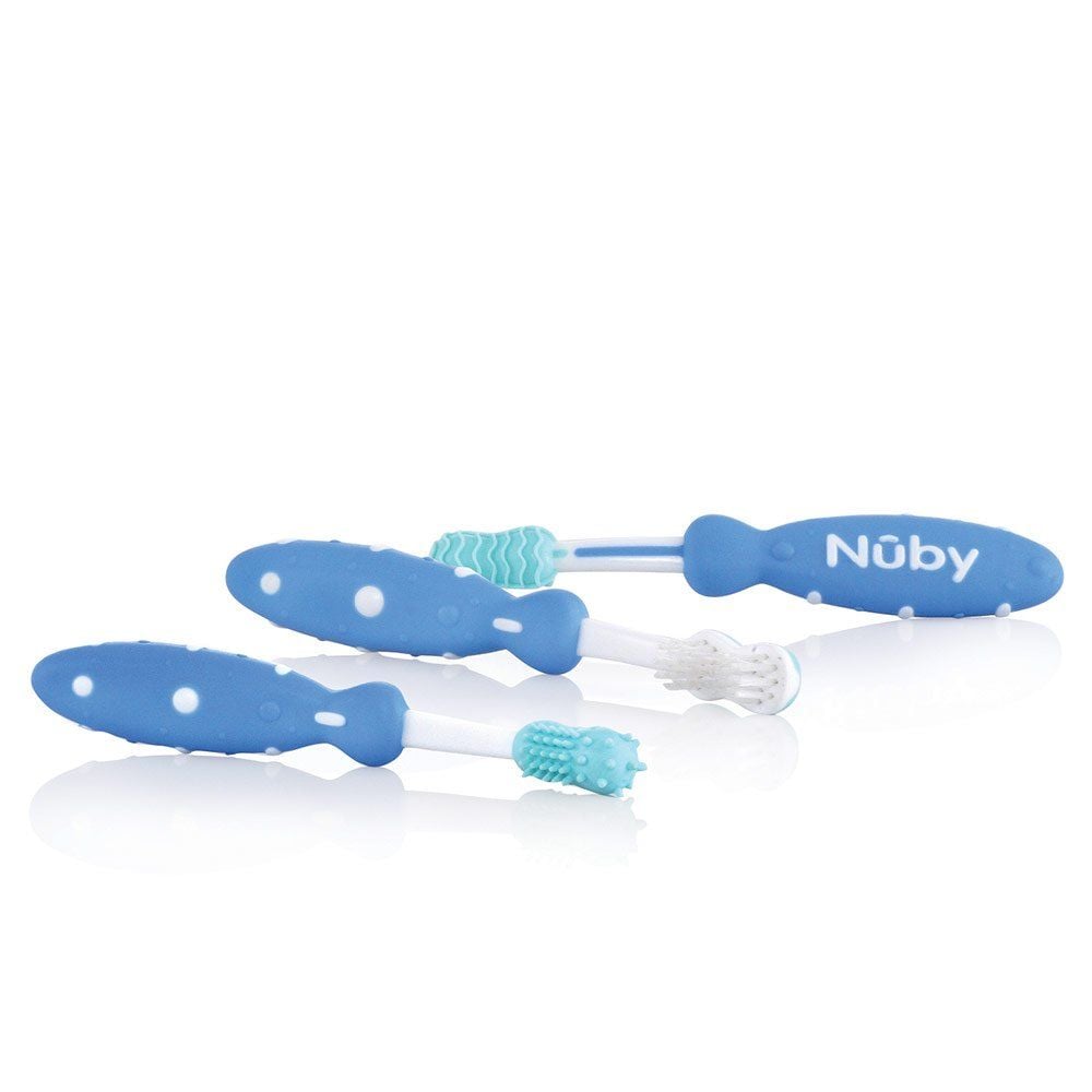 Nuby ID754 kék fogkefekészlet x3