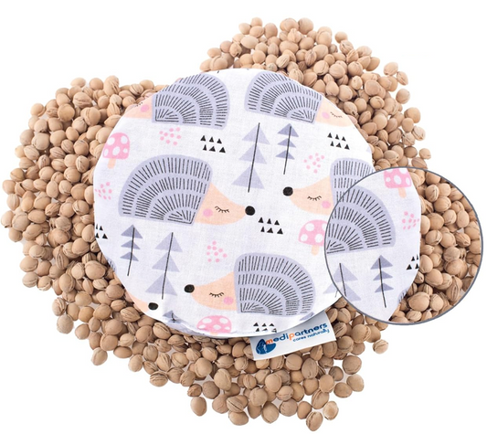 MEDI PARTNERS Baumwoll-Wärmekissen mit Kirschkernen IGEL 15 cm 180 g – Produktfoto 2