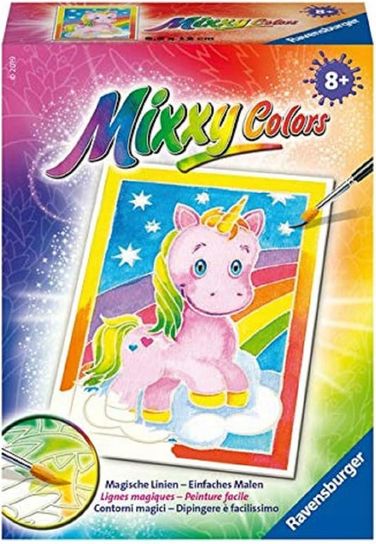 RAVENSBURGER Mixxy Colors egyszarvú festősablon, 8,5 × 12,5 cm