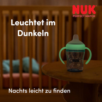 NUK Perfect Match csöpögésmentes pohár 150 ml 6 hó+ SÖTÉTBEN VILÁGÍT