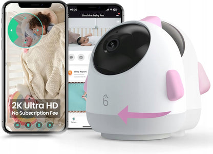 Cameră video pentru bebeluși SIMSHINE Baby Pro 2K FHD + suport