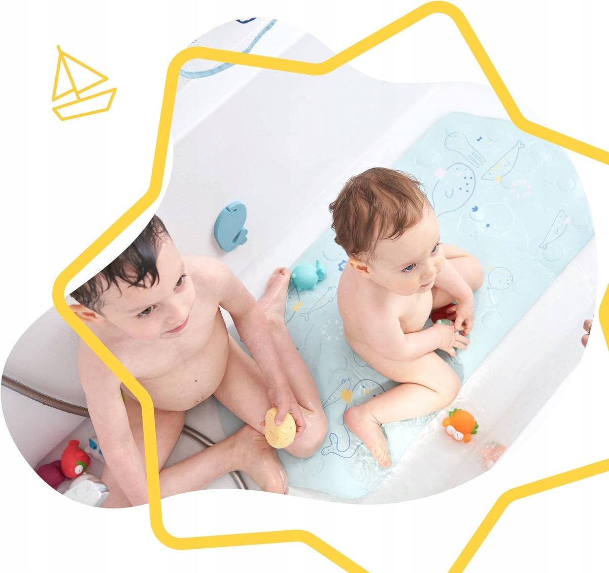 BADABULLE tapis de bain antidérapant avec capteur de TEMPÉRATURE 91x40