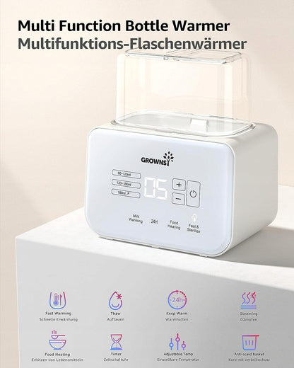 GROWNSYdouble electric steriliser and heaterwhitemains supplyBPA-freeused condition, visually almost perfect