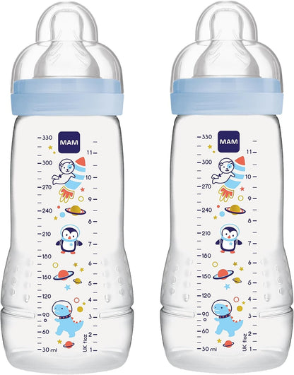 MAM Easy Active zestaw butelek 2x 330 ml 4 m+ smoczek 2 KOSMOS