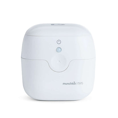 MUNCHKIN UV 59s podręczny STERYLIZATOR 7,5 cm, biały sterylizator UV do smoczków i ustników