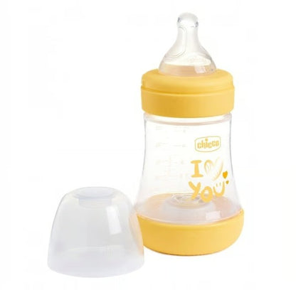 CHICCO Perfect 5 antikolikos cumisüveg 150 ml, 1-es fokozatú lassú áramlású cumi, 0+ hónapos kortól