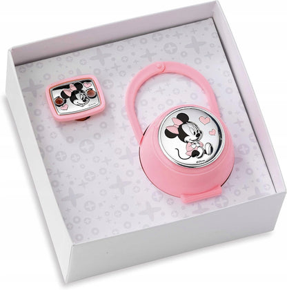 VALENTI DISNEY Minnie attache-tétine + chaîne avec revêtement PVD (argent)