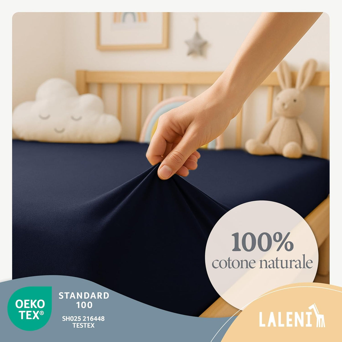 LALENI cearșaf cu elastic pentru țarcuri 100x115 cm