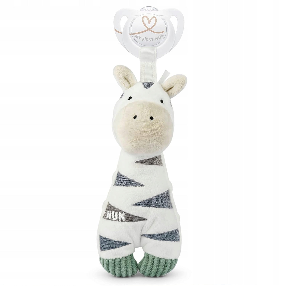 NUK Little Friend nyugtató cumi plüss játékkal ZEBRA 0–6 hónap