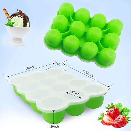 Fresh Foodsfood freezer moldage 4 m+colour greencapacity 12 x 75 mlmaterial siliconeBPA-freenew condition