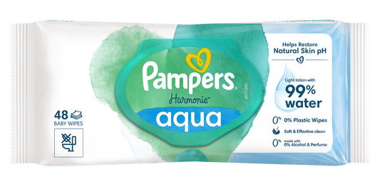 PAMPERS HARMONIE AQUA vlhčené ubrousky x48