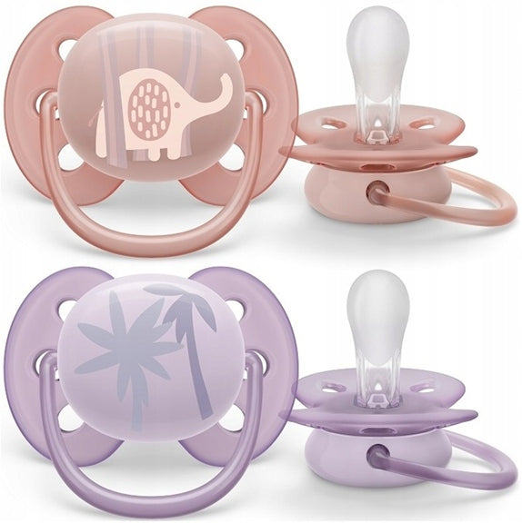 PHILIPS AVENT Ultra Soft pacifiers x 2, 0–6 months