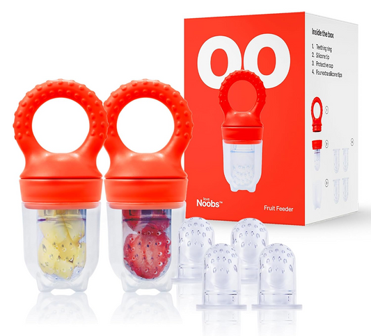 LOVE NOOBS anneau de dentition distributeur de fruits pour bébés 3 m+ 2 pièces 6 embouts