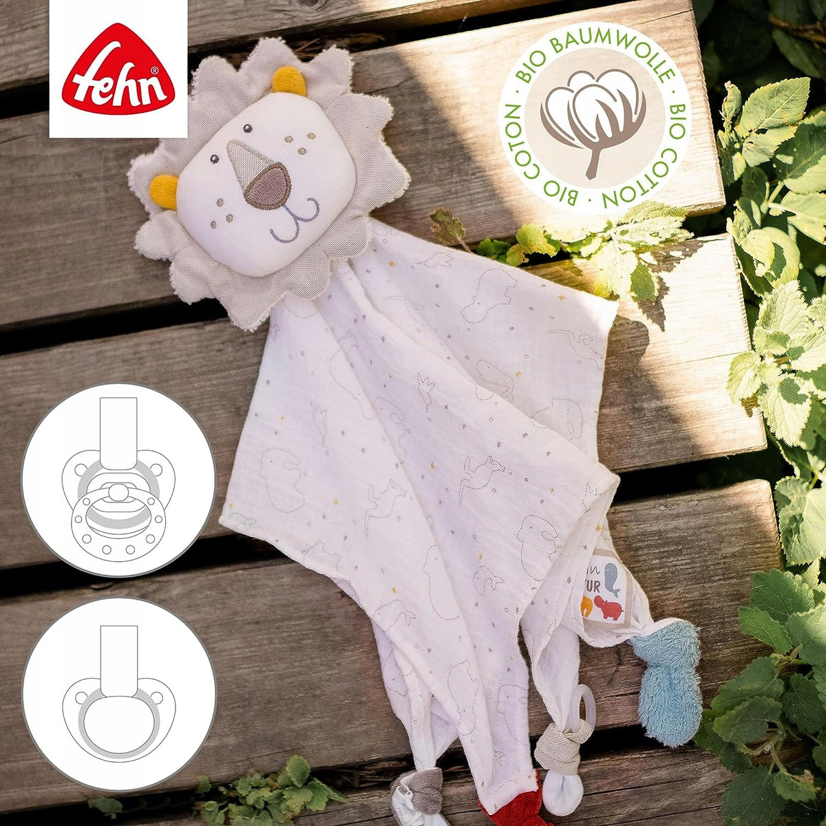 FEHN NATURE copertina coccola in cotone comforter 28 x 38 cm LEONE