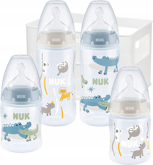 NUK First Choice+ βρεφικό σετ 4 μπιμπερό + καλάθι οργάνωσης 0-6 μηνών