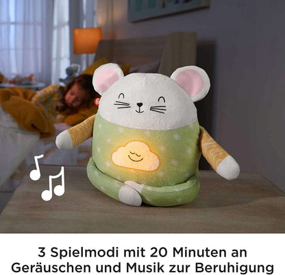 FISHER-PRICE myszka do medytacji uspokajacz J.DE. pluszowa myszka z kojącą muzyką i dźwiękami do uspokojenia dziecka