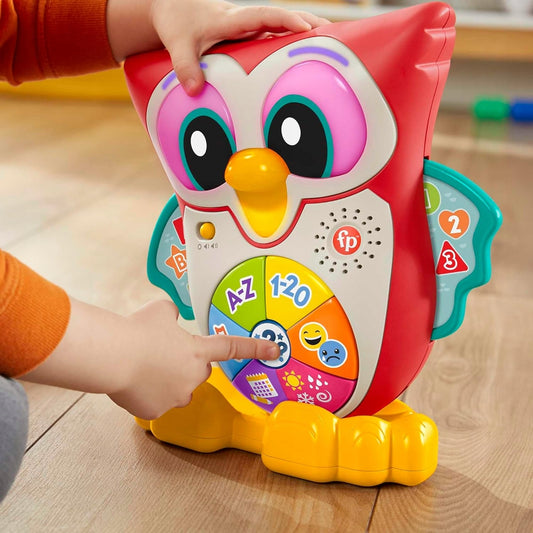 FISHER-PRICE interaktív BAGOLY, fényekkel, 90 dallammal és mondattal, NÉMET NYELVŰ, 18 hó+