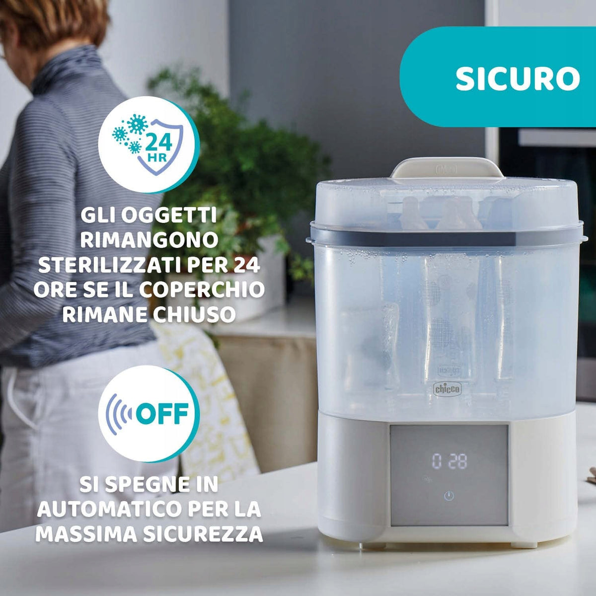 CHICCO gőzsterilizáló szárítóval All in One