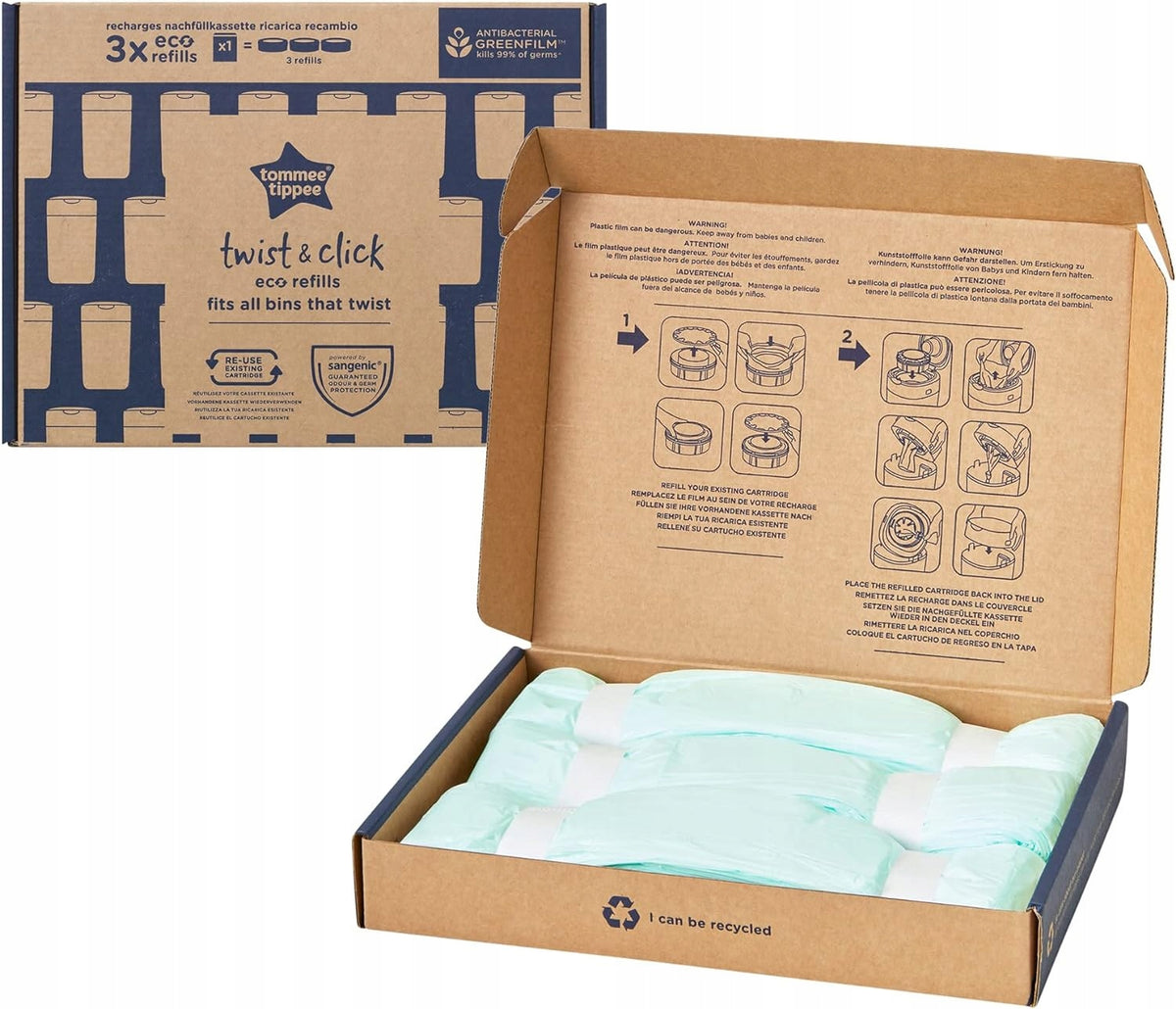 TOMMEE TIPPEE recharge film SANGENIC TEC, TWIST&CLICK x3