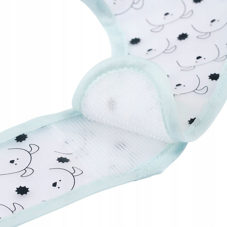 LASSIG plastic bib with hook-and-loop fastening and pocket, 6–24 months