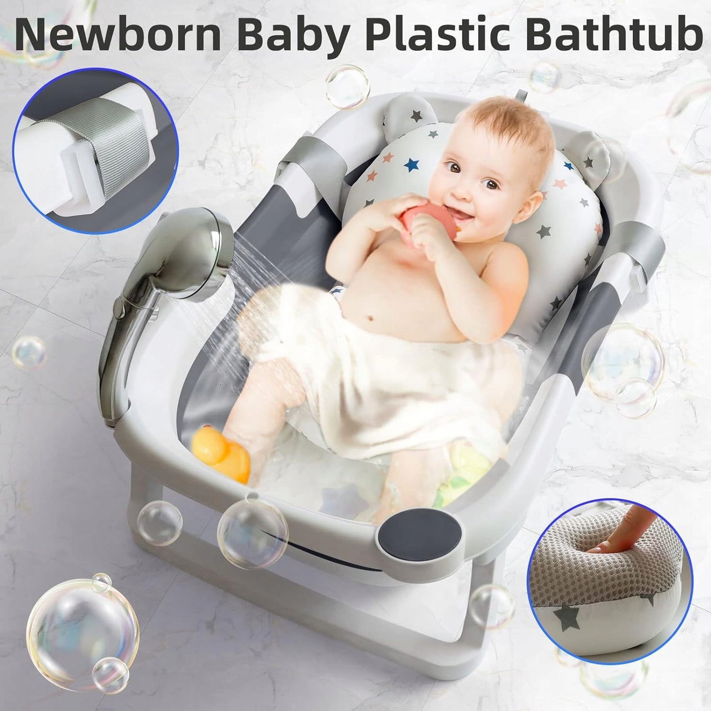 GLENMORE foldable bathtub with drain