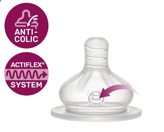 NIP Glasflasche mit Sauger, Größe S, langsamer Durchfluss, 120 ml, ACTIFLEX – Produktbild 2