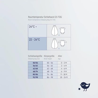 JULIUS ZOLLNER Sommerschlafsack 0,5TOG Gr. 74 JERSEY