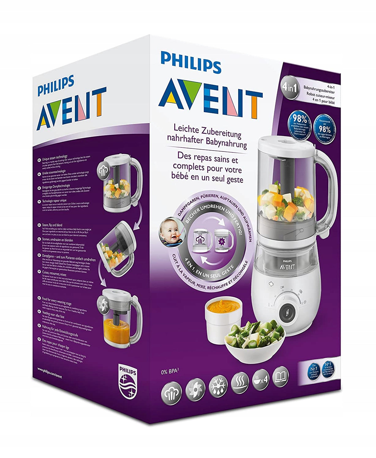 PHILIPS AVENT SCF883/01 4 az 1-ben pároló turmixgép 1000 ml