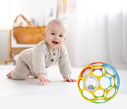 KIKUO Classic Ball rágóka fogóka labda csörgőkkel 11,5 cm