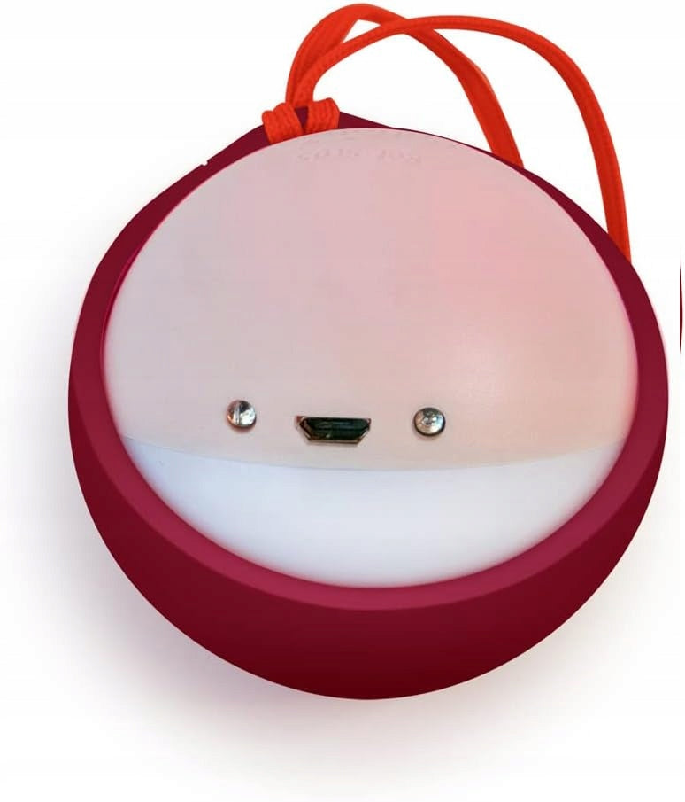 PABOBO Little Moon przenośna lampka nocna LED 6,5 cm, różowo-bordowa lampka dla dzieci z uchwytem