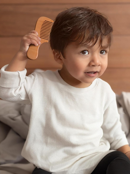 LAMPOX set in legno per la cura della testa del bambino 2 spazzole e pettine