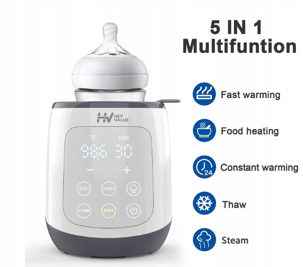 HEY VALUE 5-in-1 sterilisator en flessen- en potverwarmer